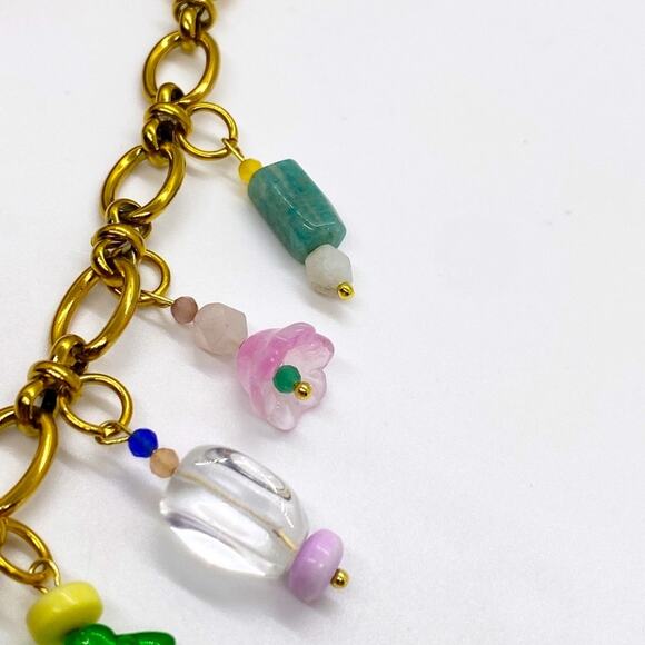 NEW Funky Glass Chunky Charm Necklace - Picture 11 of 16